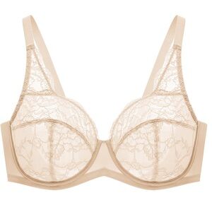 Understance Kali FlexWire Unpadded Lace Plunge Bra - Champagne - 34D